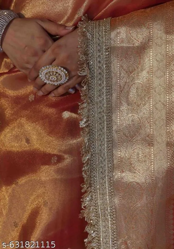 Tissue_Mohmaya_Maharani_Rust_Tissue_Silk_Saree_Booty_All_Over_With_Premium_Lace_Attached