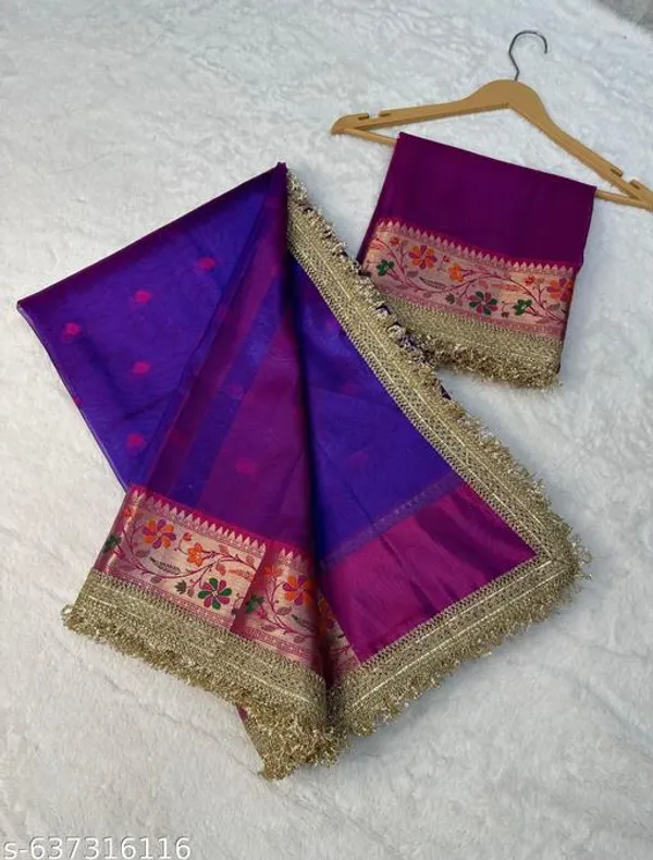 Ruhani_Tissue_Paithani_Saree_Floral_Meena_Border_With_Double_Lace_Attached_Royal_Blue