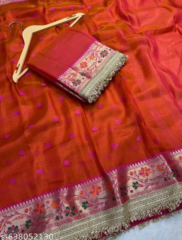 Ruhani_Tissue_Paithani_Saree_Floral_Meena_Border_With_Double_Lace_Attached_Fanta