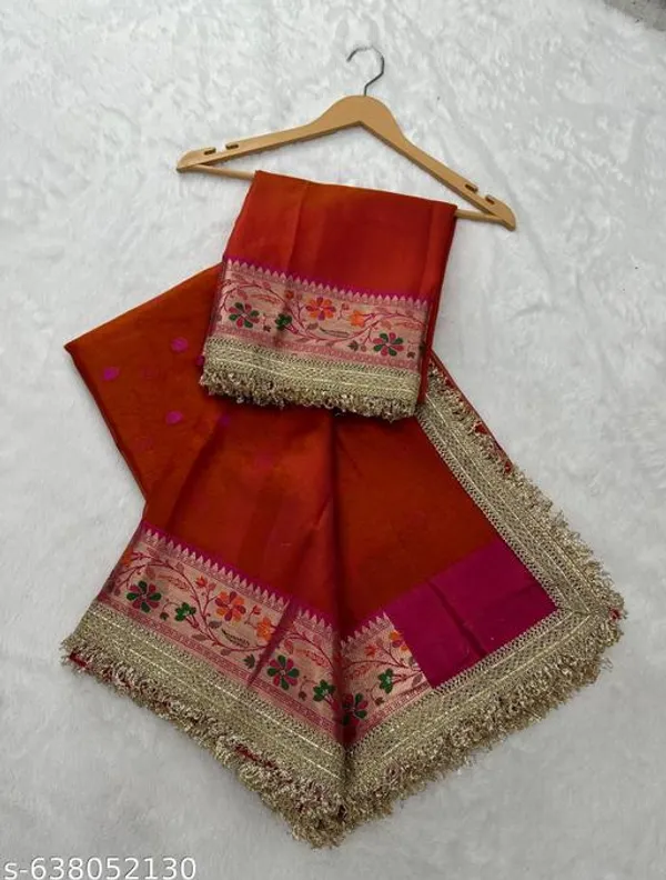 Ruhani_Tissue_Paithani_Saree_Floral_Meena_Border_With_Double_Lace_Attached_Fanta