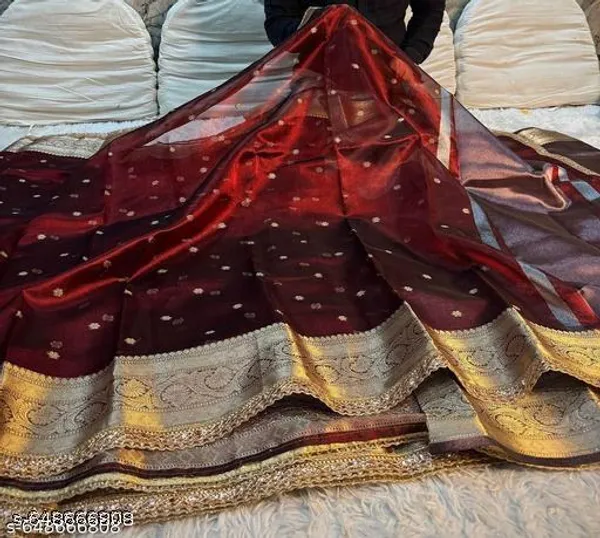 Tissue_Mohmaya_Maharani_Maroon_Tissue_Silk_Saree_Booty_All_Saree_Single_Lace_Attached
