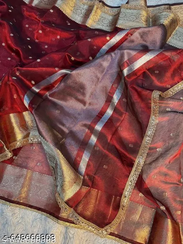 Tissue_Mohmaya_Maharani_Maroon_Tissue_Silk_Saree_Booty_All_Saree_Single_Lace_Attached