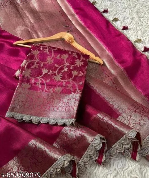 Tissue_Saundari_Vastra_Phool_Kaat_Baan_Saree_Mahrani_Collection_Rezberry_With_Double_Lace_Attached