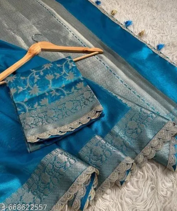 Tissue_Saundari_Vastra_Phool_Kaat_Baan_Saree_Mahrani_Collection_Firozi_With_Double_Lace_Attached