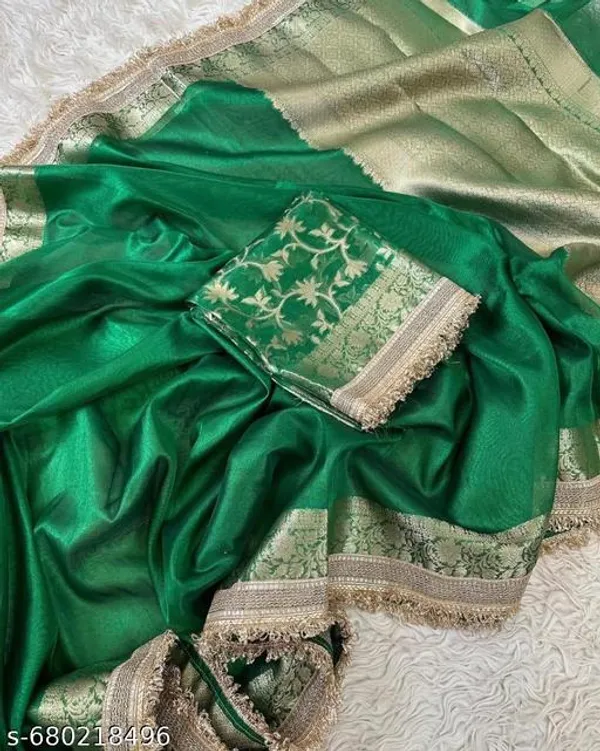 Tissue_Saundari_Vastra_Phool_Kaat_Baan_Saree_Mahrani_Collection_Green_With_Double_Lace_Attached