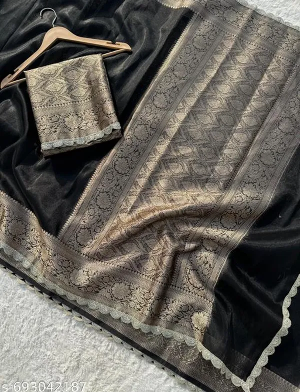 Tissue_Saundari_Vastra_Suhana_Kaat_Baan_Saree_Mahrani_Collection_Black_With_Wavy_Lace_Attached