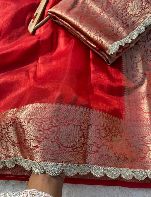 Tissue_Saundari_Vastra_Suhana_Kaat_Baan_Saree_Mahrani_Collection_Red_With_Wavy_Lace_Attached