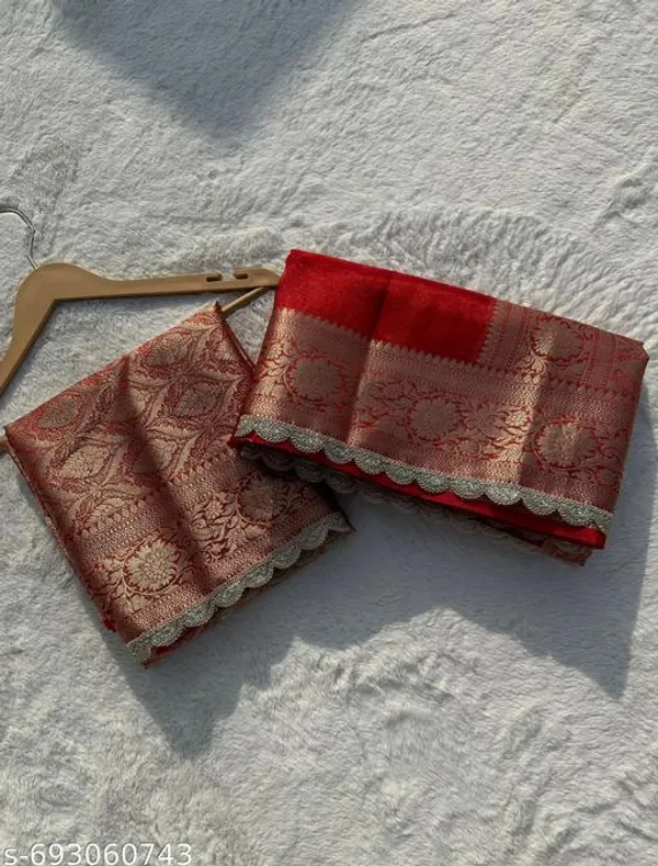 Tissue_Saundari_Vastra_Suhana_Kaat_Baan_Saree_Mahrani_Collection_Red_With_Wavy_Lace_Attached