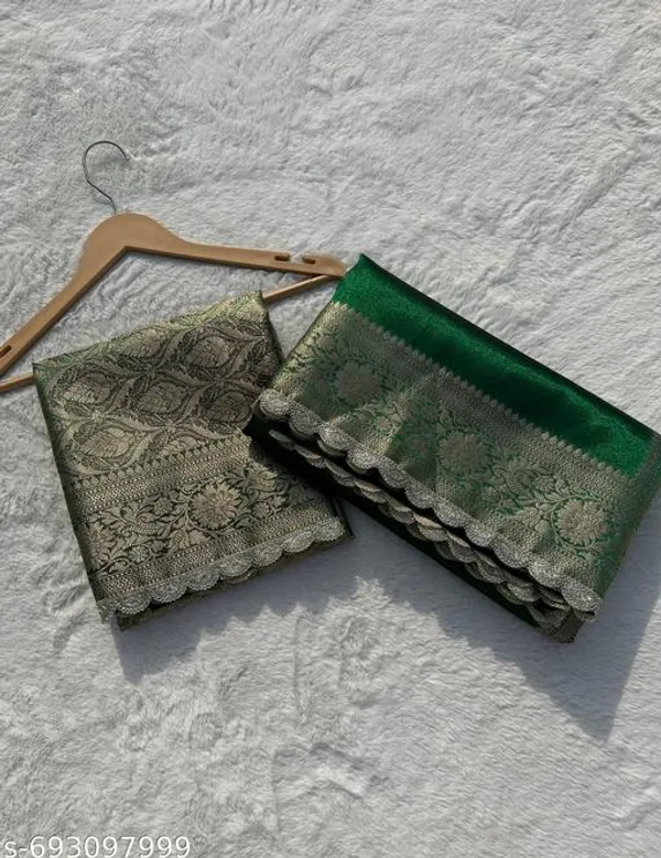 Tissue_Saundari_Vastra_Suhana_Kaat_Baan_Saree_Mahrani_Collection_Green_With_Wavy_Lace_Attached