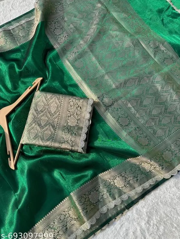 Tissue_Saundari_Vastra_Suhana_Kaat_Baan_Saree_Mahrani_Collection_Green_With_Wavy_Lace_Attached