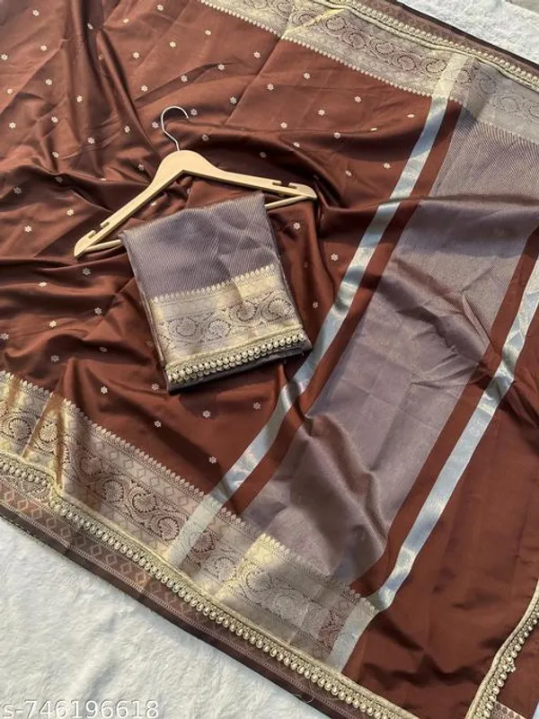 Soft_Silk_Mohmaya_Maharani_Coffee_Brown_Saree_Booty_With_Moti_Lace_Attached