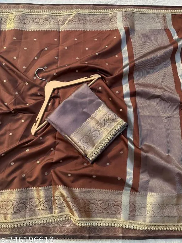 Soft_Silk_Mohmaya_Maharani_Coffee_Brown_Saree_Booty_With_Moti_Lace_Attached