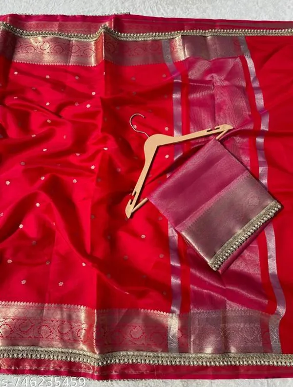 Soft_Silk_Mohmaya_Maharani_Red_Saree_Booty_With_Moti_Lace_Attached