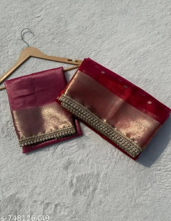 Tissue_Mohmaya_Maharani_Red_Tissue_Silk_Saree_Booty_All_Over_With_Moti_Lace_Attached