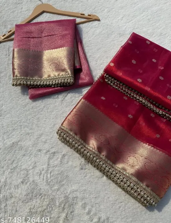 Tissue_Mohmaya_Maharani_Red_Tissue_Silk_Saree_Booty_All_Over_With_Moti_Lace_Attached