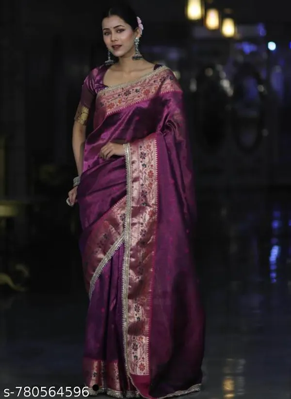 Ruhani_Tissue_Paithani_Saree_Floral_Meena_Border_With_Choch_Lace_Attached_Mulberry