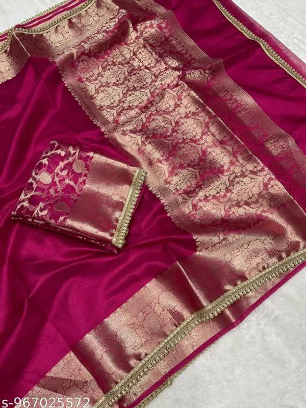 Tissue_Saundari_Vastra_Kaat_Baan_Saree_Mahrani_Collection_Razeberry_With_Moti_Lace_Attached