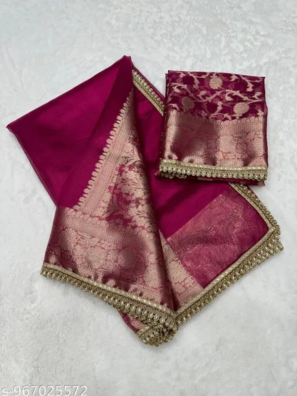 Tissue_Saundari_Vastra_Kaat_Baan_Saree_Mahrani_Collection_Razeberry_With_Moti_Lace_Attached