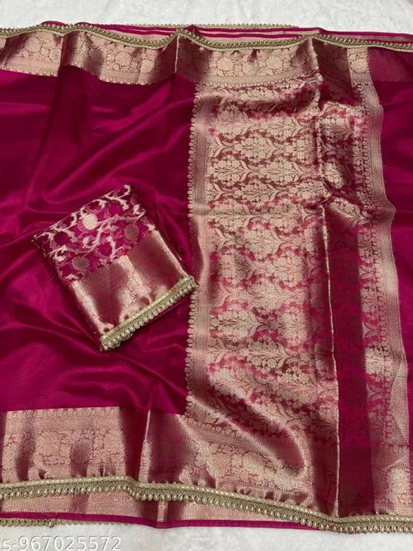 Tissue_Saundari_Vastra_Kaat_Baan_Saree_Mahrani_Collection_Razeberry_With_Moti_Lace_Attached