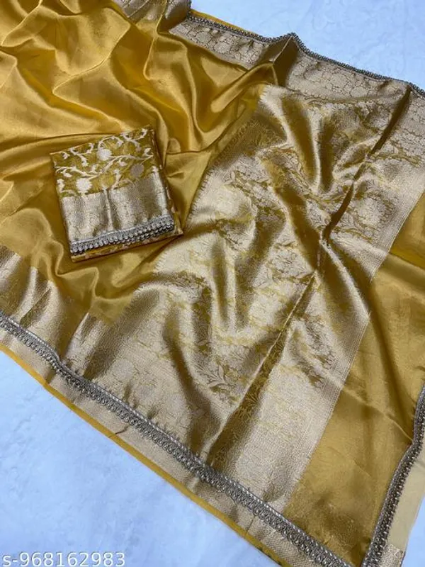 Tissue_Saundari_Vastra_Kaat_Baan_Saree_Mahrani_Collection_Gold_With_Moti_Lace_Attached
