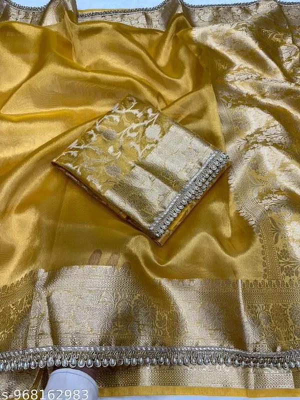 Tissue_Saundari_Vastra_Kaat_Baan_Saree_Mahrani_Collection_Gold_With_Moti_Lace_Attached