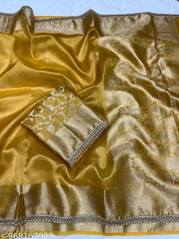 Tissue_Saundari_Vastra_Kaat_Baan_Saree_Mahrani_Collection_Gold_With_Moti_Lace_Attached