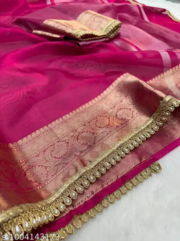 Exclusive_Banarasi_Collection_Maharani_Soft_Banarasi_Rani_Tissue_Silk_Saree_With_Moti_Lace_Attached