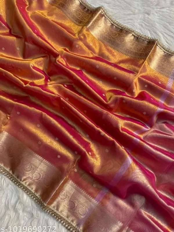 Exclusive_Banarasi_Tissue_Mohmaya_Maharani_Rust_Tissue_Silk_Saree_Booty_All_Over_With_Moti_Lace_Attached