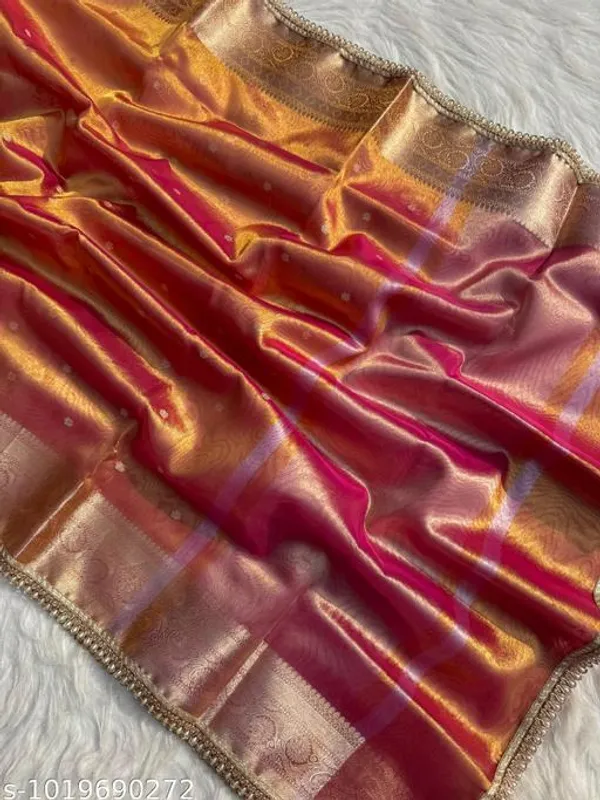 Exclusive_Banarasi_Tissue_Mohmaya_Maharani_Rust_Tissue_Silk_Saree_Booty_All_Over_With_Moti_Lace_Attached