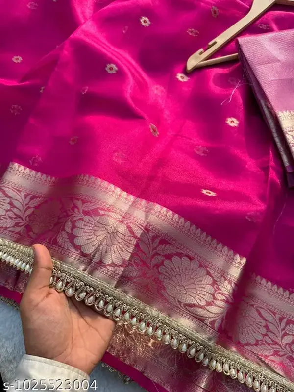 Tissue_Mohmaya_Maharani_Razeberry_Tissue_Silk_Saree_Meena_Booty_All_Over_With_Moti_Lace_Attached
