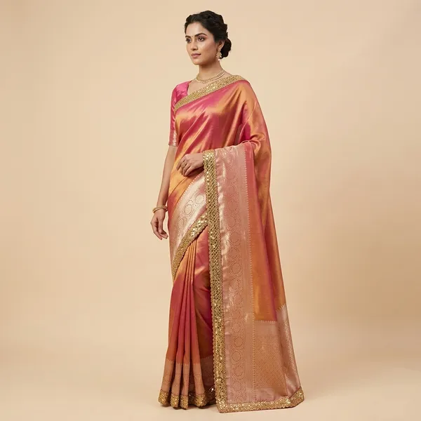 Janvhi_Kapoor_Special_Tissue_Silk_Saree_With_Lace_Border