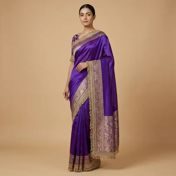 Tissue_Saundari_Vastra_Kaat_Baan_Saree_Mahrani_Collection_Royal_Blue_With_Double_Lace_Attached