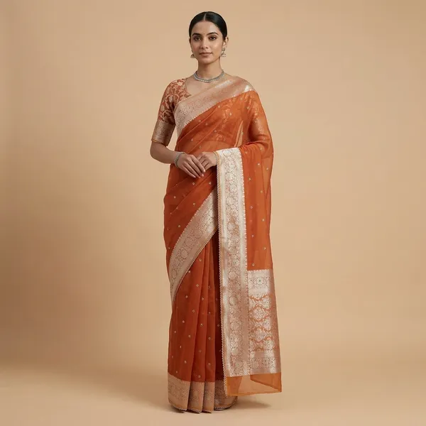 Cosmic_Orange_Saree_Beautiful_Hand_Stone_Work_On_Kathbaan_Tissue_Silk_Saree_With_Premium_Lace