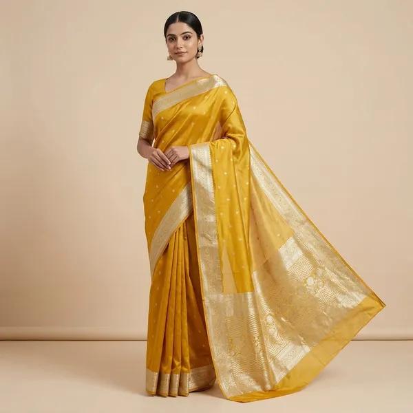 Tissue_Mohmaya_Maharani_Gold_Tissue_Silk_Saree_Booty_All_Over_With_Premium_Lace_Attached