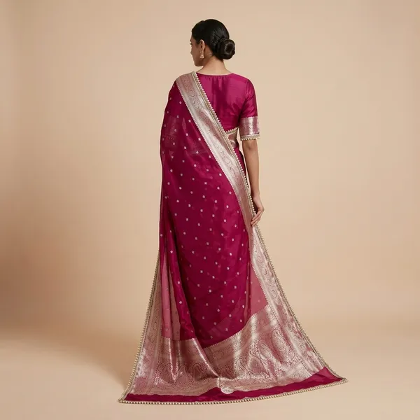 Exclusive_Banarasi_Tissue_Mohmaya_Maharani_Red_Tissue_Silk_Saree_Booty_All_Over_With_Moti_Lace_Attached