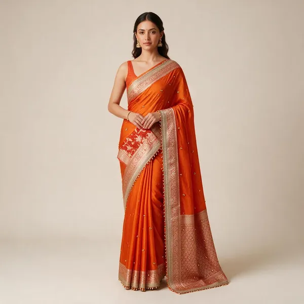 Orange_Embellished_Saree_for_Women