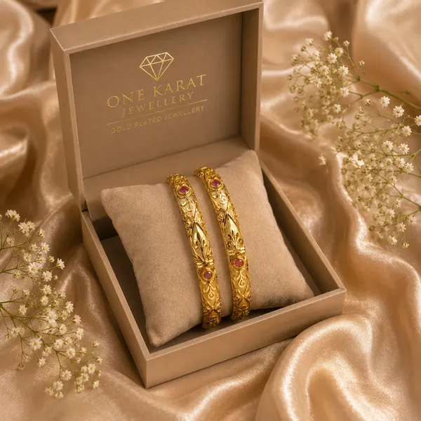 Gold_Tone_Engraved_Patterned_Bangles_For_Women