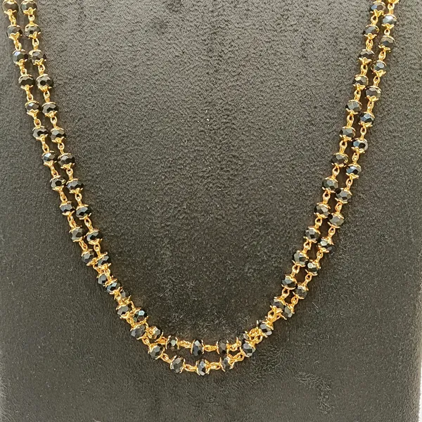 Gold_Tone_Black_Beaded_Double_Strand_Necklace_for_Women