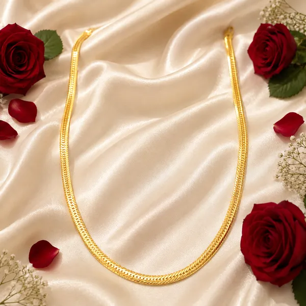 Gold_Tone_Woven_Chain_Necklace_For_MEN