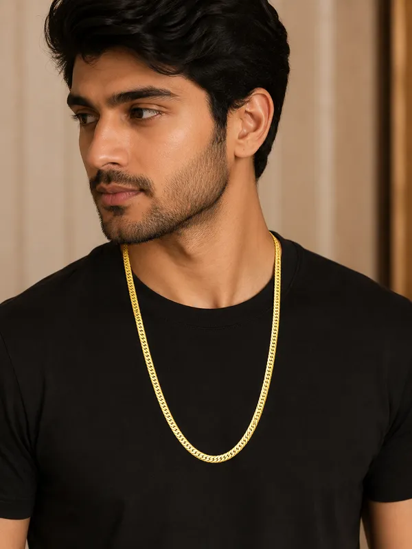 Gold_Tone_Woven_Chain_Necklace_For_MEN