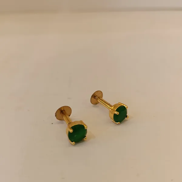 Green_Gold_Tone_Stud_Earrings_for_Women
