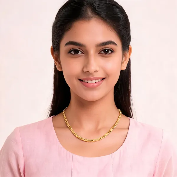 Gold_Tone_Oval_Linked_Chain_Necklace_For_Women