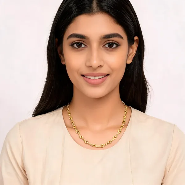 Gold_Tone_Open_Loop_Chain_Necklace_For_Women