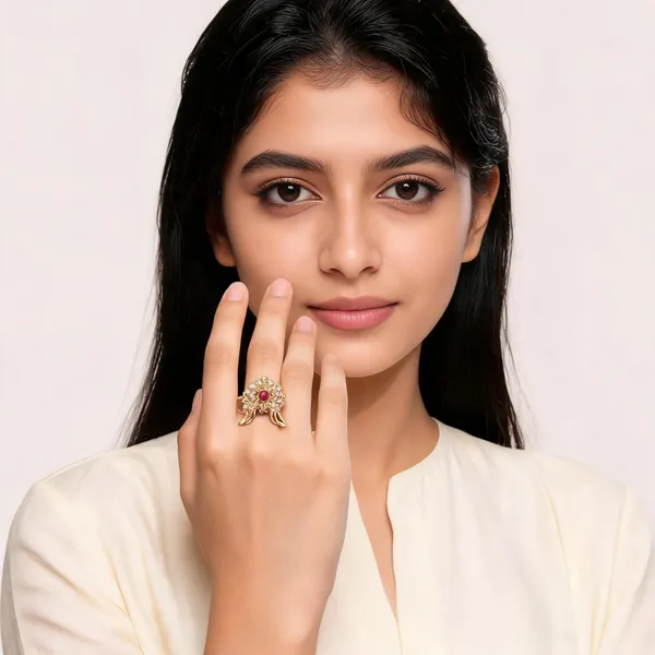 Gold_Tone_Floral_Motif_Embellished_Ring_For_Women