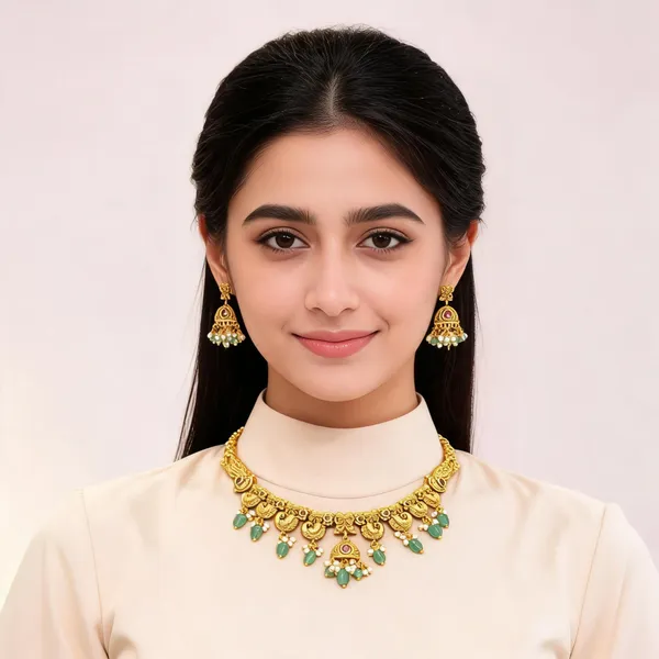 Gold_Tone_Temple_Jewellery_Necklace_Set_For_Women