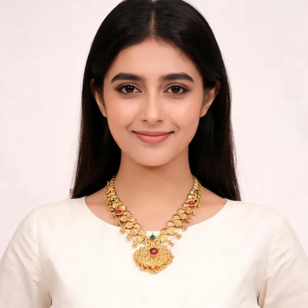 Gold_Tone_Singar_Sara_Long_Necklace_For_Women