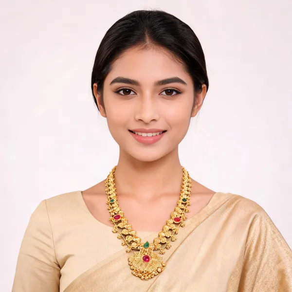 Gold_Tone_Singar_Sara_Long_Necklace_For_Women