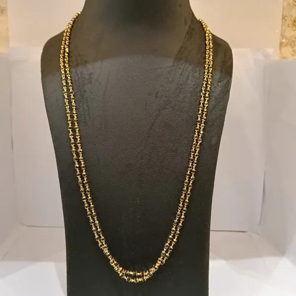Gold_Tone_Black_Beaded_Double_Strand_Necklace_for_Women