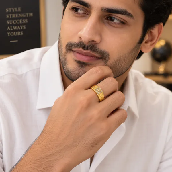 Gold_Tone_Rectangular_Clear_Stone_Studded_Ring_For_men