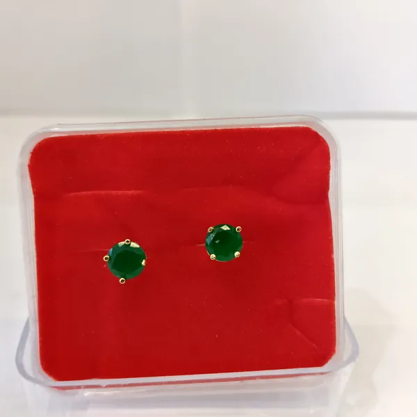 Green_Gold_Tone_Stud_Earrings_for_Women